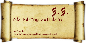 Zákány Zoltán névjegykártya